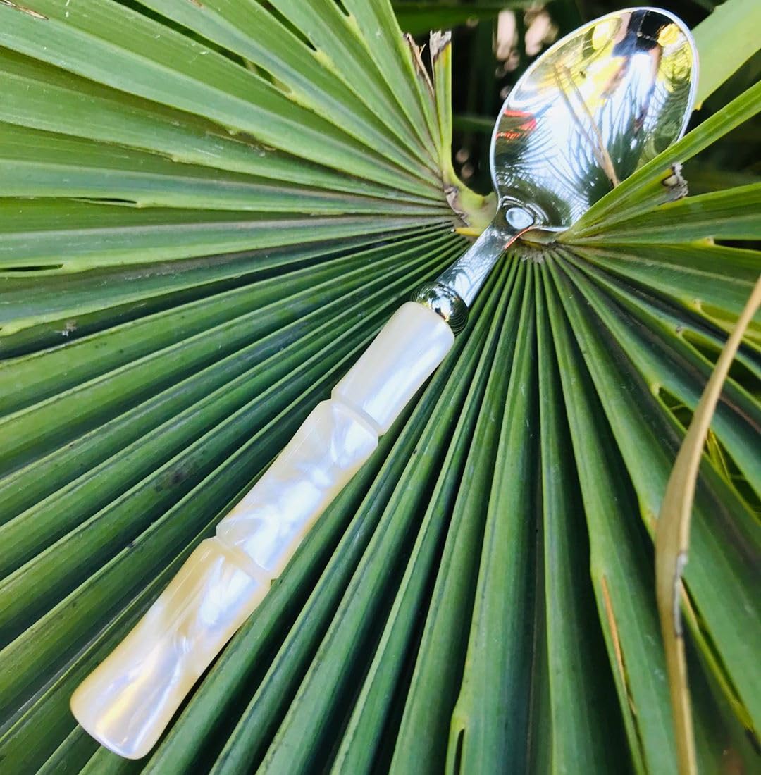 Rivadossi Bamboo Avorio - Set di Forchettine da Dolce, 6 Pezzi - 100% Made in Italy, Artigianalità e Design - Acciaio Inox 18/10