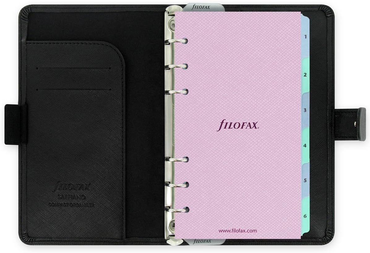 Filofax 17-022469 Saffiano Personal Organizer, Compact, Black