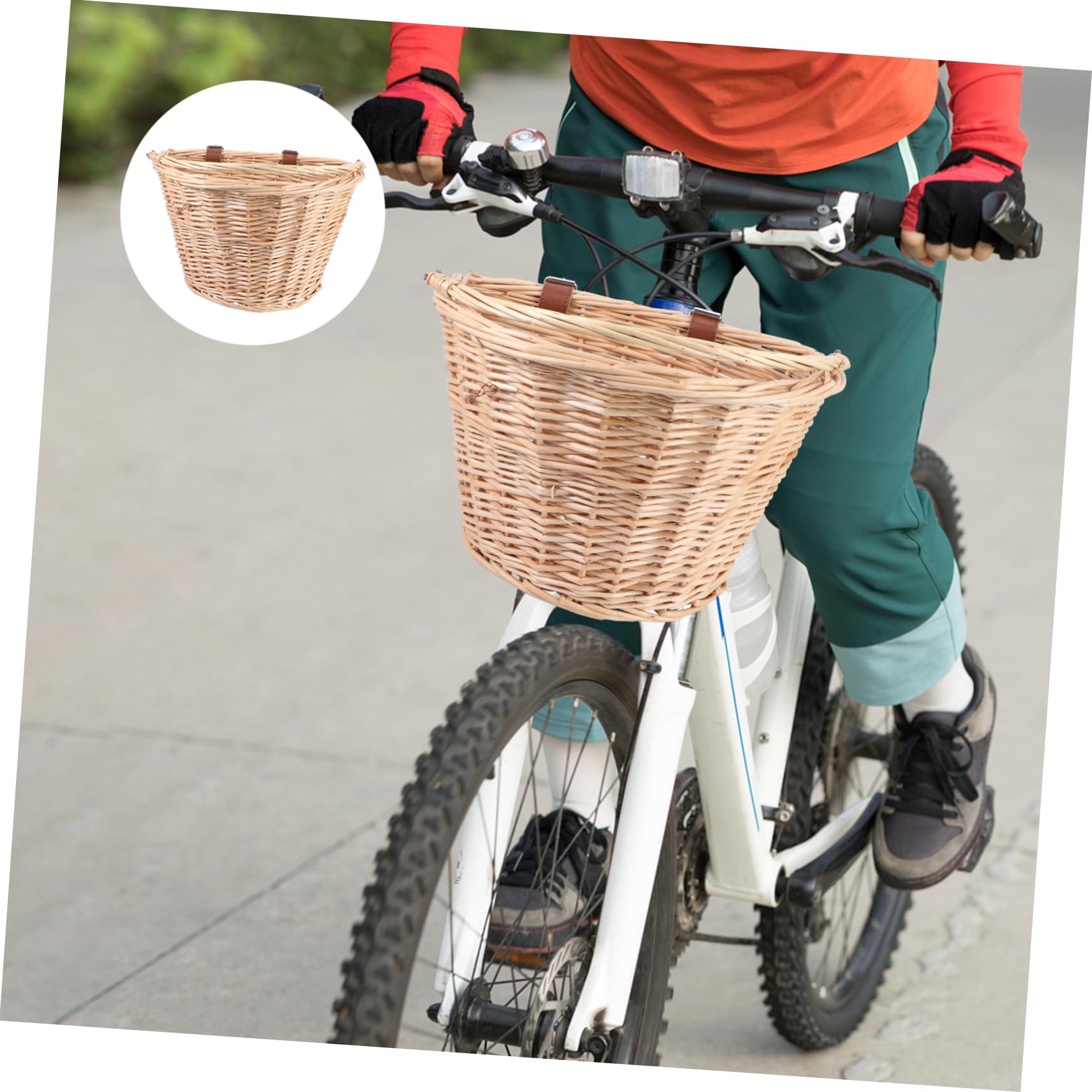 Toyvian Cesta de Bicicleta Cesta de Picnic de Mimbre Cesta Cesta Delantera Tejido canastas de Mimbre Cesta de Mimbre con asa Canasta de ratán Cesta de De Madera Marrón