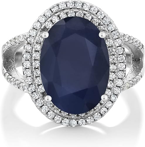 Miniatura 7 de Gem Stone King Anillo de plata de ley 925 con ónix negro para mujer 644 unidades ovalado de 0551 x 0394in piedra natal de piedras preciosas