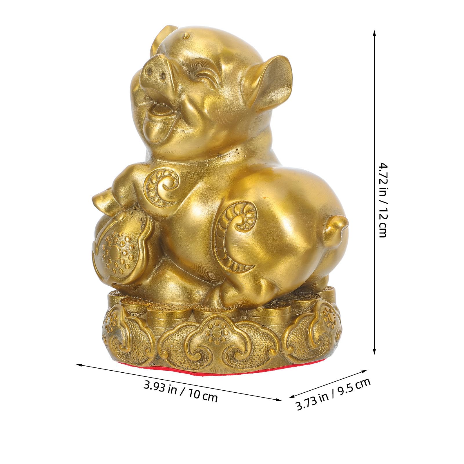 Toddmomy Elegante Chinesische Messing Schwein Figur als Dekorativer Glücksbringer für Studienräume mit Korrosionsbeständigem und Vergilbungsfreiem Design