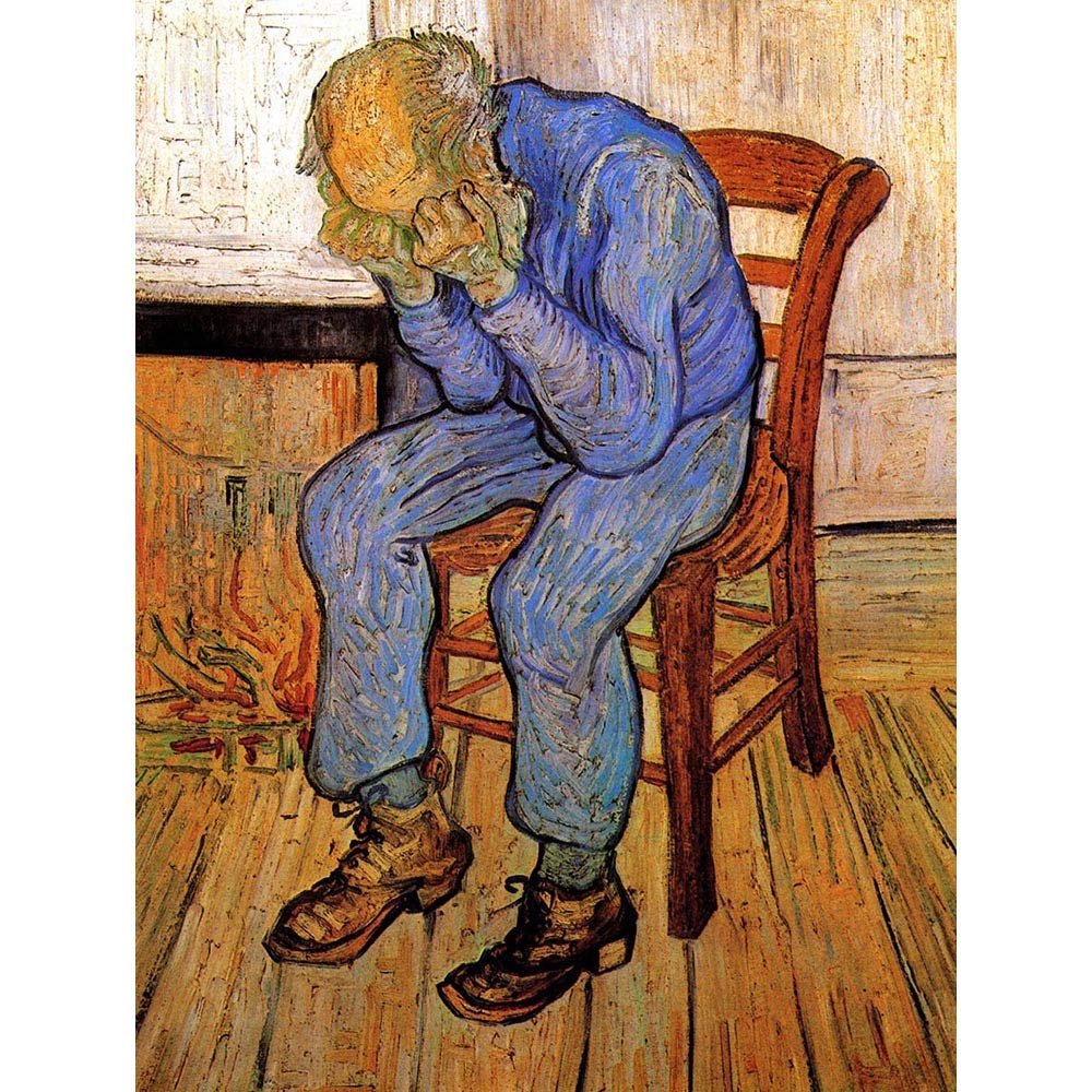 Wee Blue Coo Vincent Van Gogh Old Man Sorrow On Threshold Eternity 1890 Art Print Poster Wall Decor 12X16 Inch