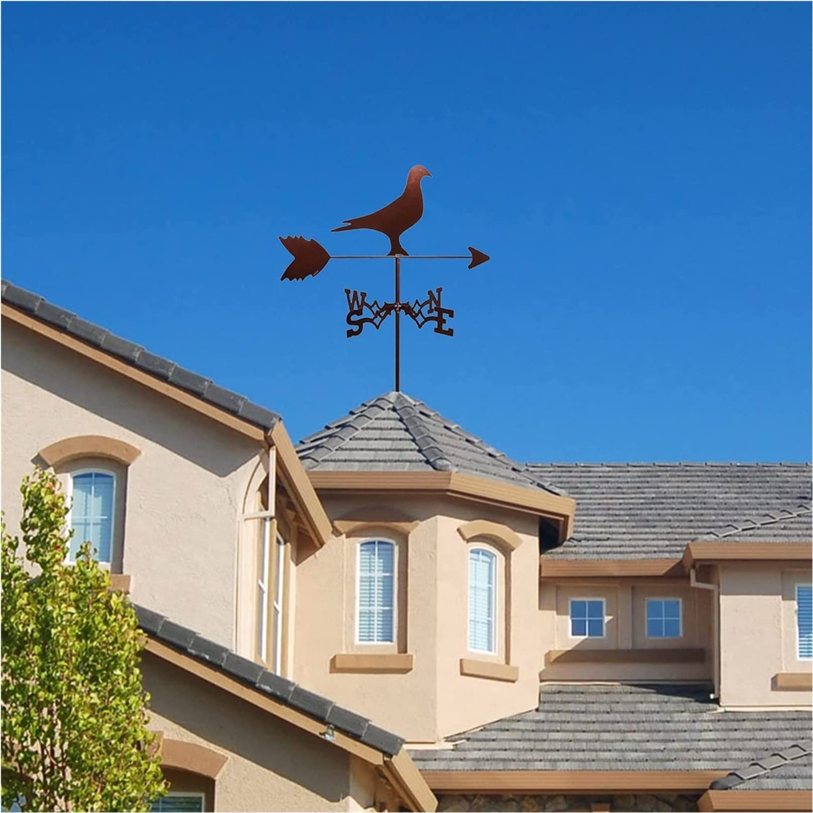 Girouette écureuil Acier Inoxydable 35x50cm - Décoration Jardin Résistante Aux Intempéries