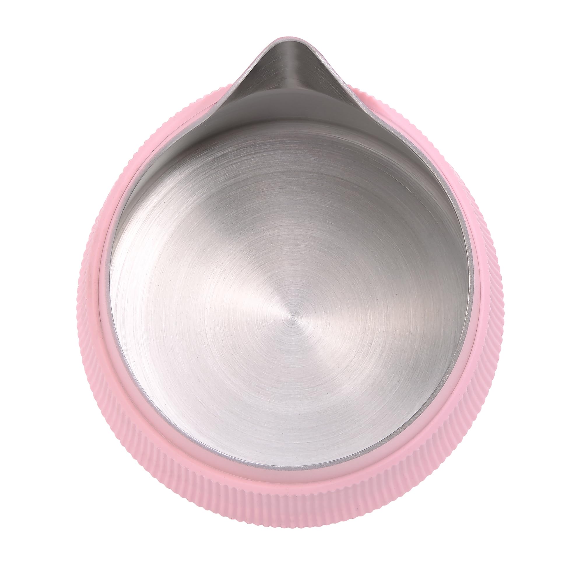 Normcore Handleless Milk Frothing Jug, Milk Pitcher 430.9 g, Milk Frother Steamer Cup Stainless Steel Espresso Cup, Round Spout, Pink, 450ml