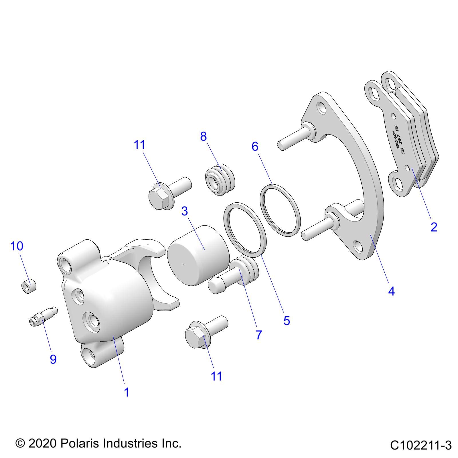 Caliper Brake Assembly, Front, 1.5, Genuine OEM Part 1913403, Qty  