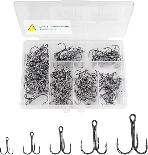 UperUper Kit de ganchos agudos de pesca rojos, ganchos de acero de alto carbono, fuerte y afilado, curva redonda para señuelos, cebos, agua salada,