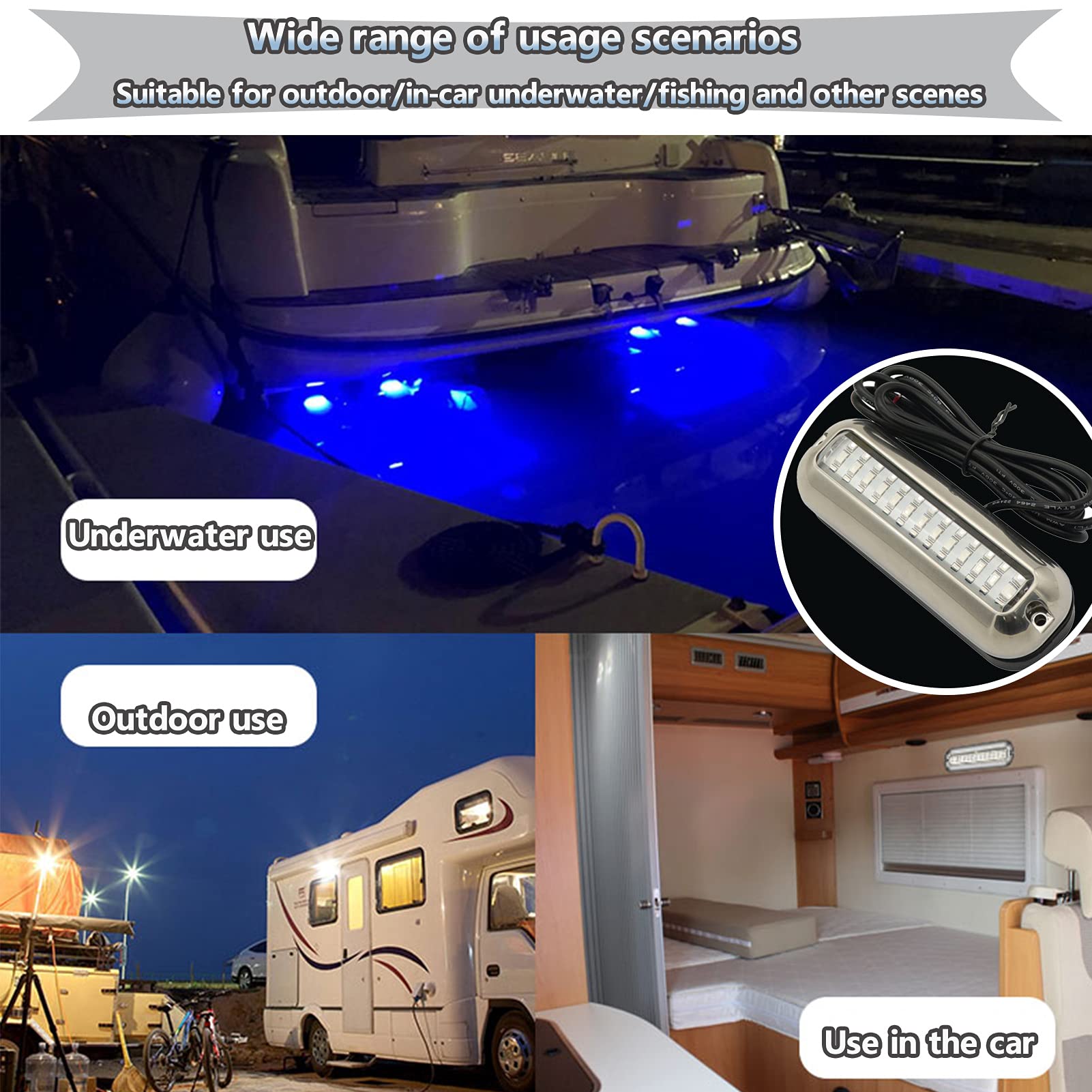 Luci Interne per Camper, 12v LED Plafoniera per Camper Illuminazione Interna per Camper, Luce Interna per Camper Van LED Lampada Bar 12v LED Universale per Caravan Barca,Bianca,1pc