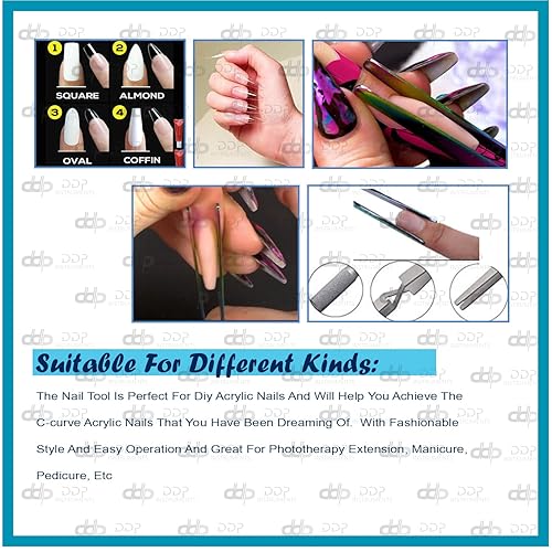 Miniatura 3 de Herramienta de pellizco de uñas C-Curve, varita mágica, puntas de gel acrílico, multifunción, negro joven (marca DDP)