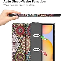Vista 2 de Funda inteligente para Galaxy Tab S6 Lite, ligera, con triple soporte, función atril y apagado automático para Samsung Galaxy Tab S6 Lite de 10.4