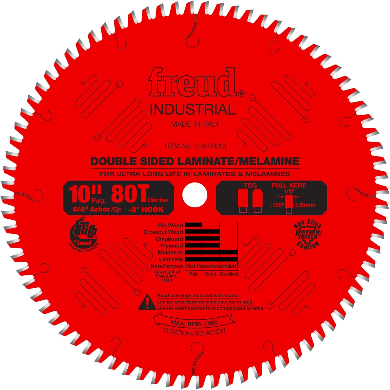 Freud LU97R010: 10" Double Sided Laminate/Melamine Blade