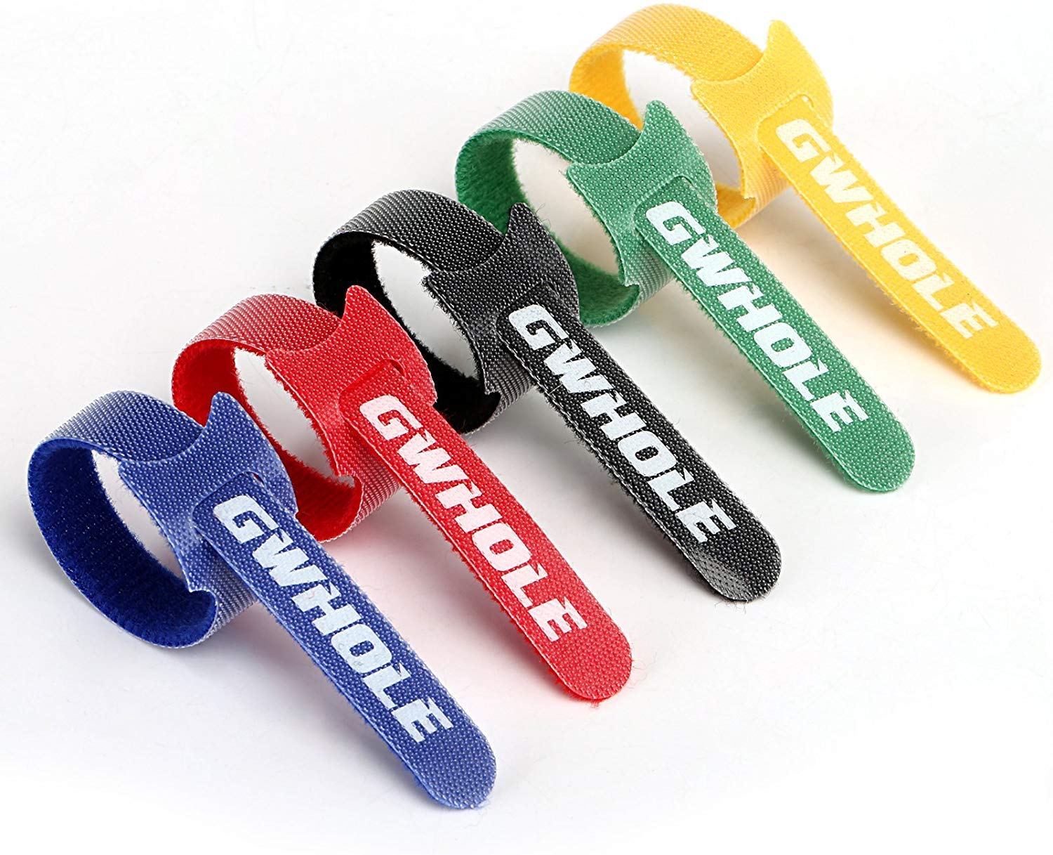 Gwhole Set di 60 fascette stringicavi, regolabili, riutilizzabili, 1,2 x 18 cm