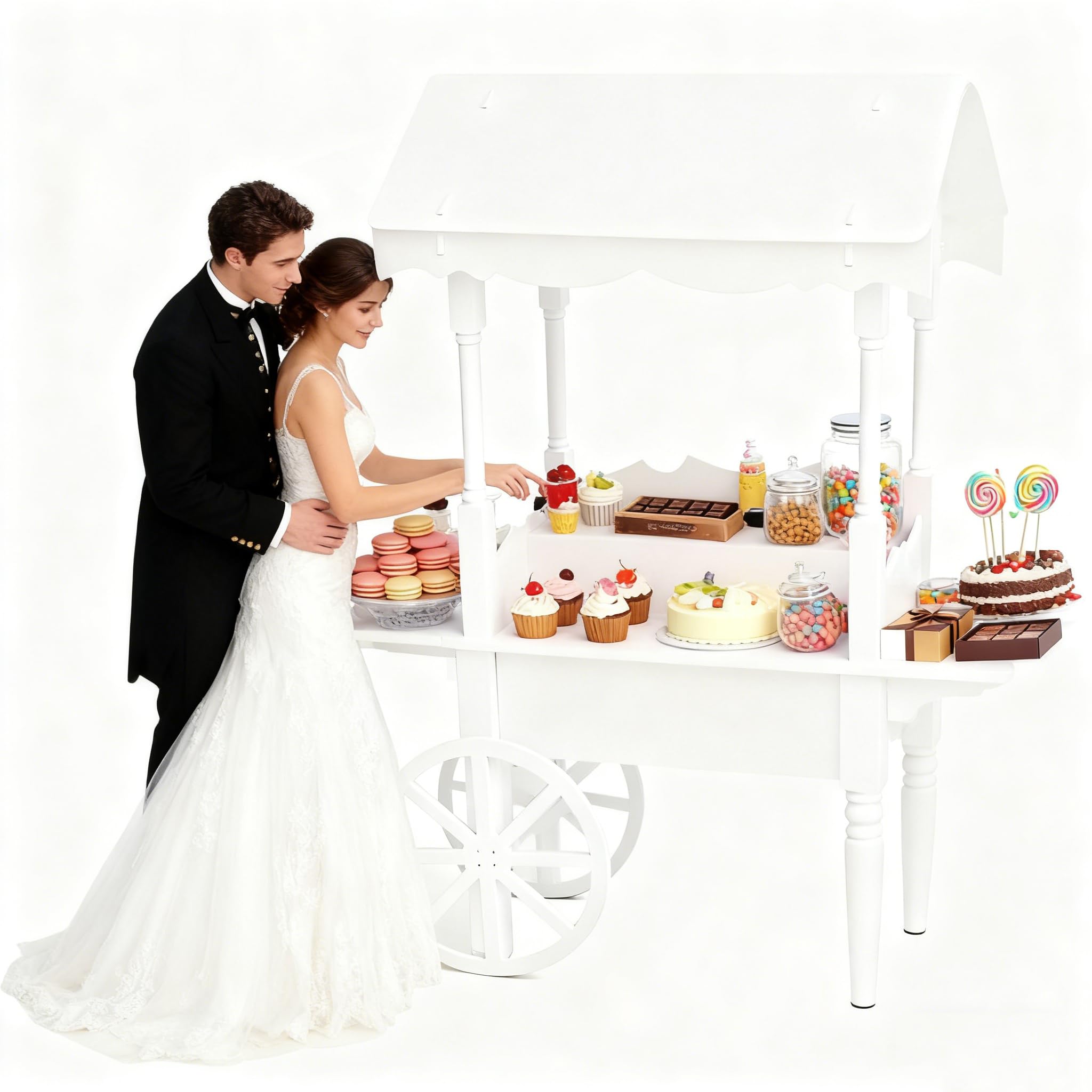 Superbe Candy Bar Pour Mariage - Arche Métallique Grise De 187 Cm - Décoration De Jardin Et Buffet Sucré
