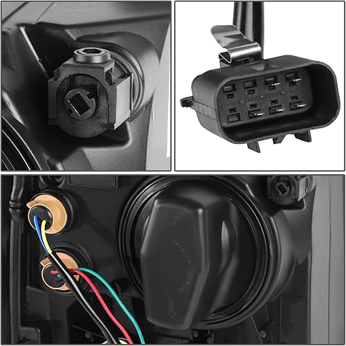 Miniatura 5 de DNA MOTORING HL-OH-CSIL14-BK-AM - Faros delanteros color ámbar negro compatibles con Silverado 1500 2014-2015