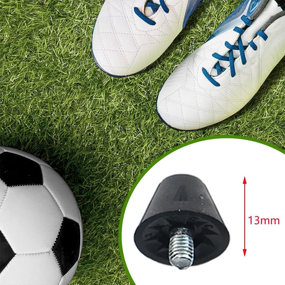Tacchetti in nylon, Tacchetti da calcio da 8 pezzi, tacchetti sostitutivi per scarpe sportive, tacchetti sostitutivi con testa in metallo, adatti per tacchetti sostitutivi per scarpe da calcio(13MM)