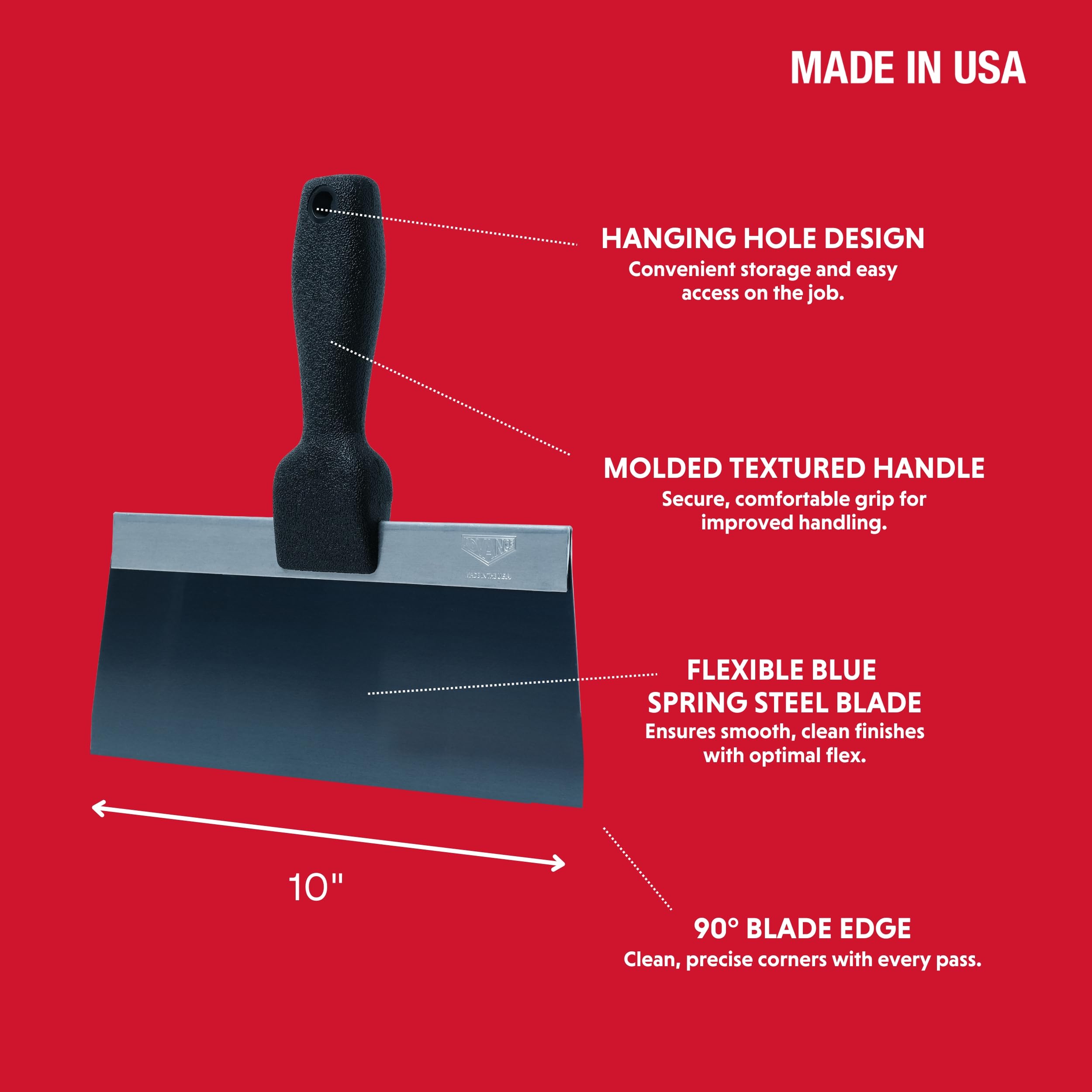 ADVANCE EQUIPMENT MFG CO - Blue Steel Drywall Taping Knife, Flexible, 10-In.