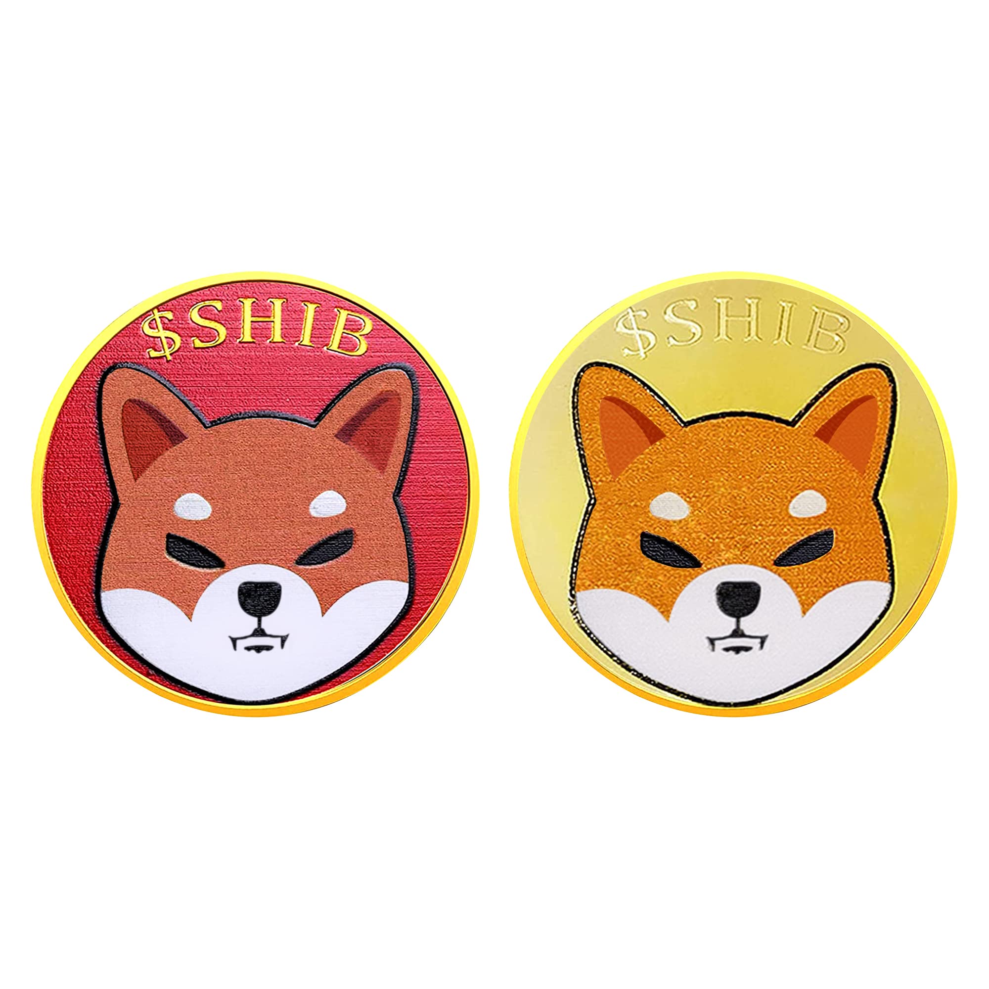 cosbur Shiba Inu Coin, Or Pur Couleur Physique Shiba Coin dans Un Cadeau de  Protection collectionneur, Shib Coin decentral Meme Token, Set de 2 (Or et  Rouge) : Amazon.fr: Jeux et Jouets