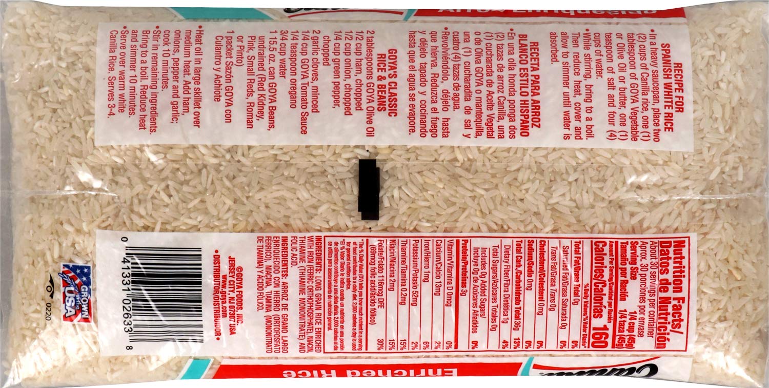 Goya Canilla Extra Long Grain White Rice, 10 Pound