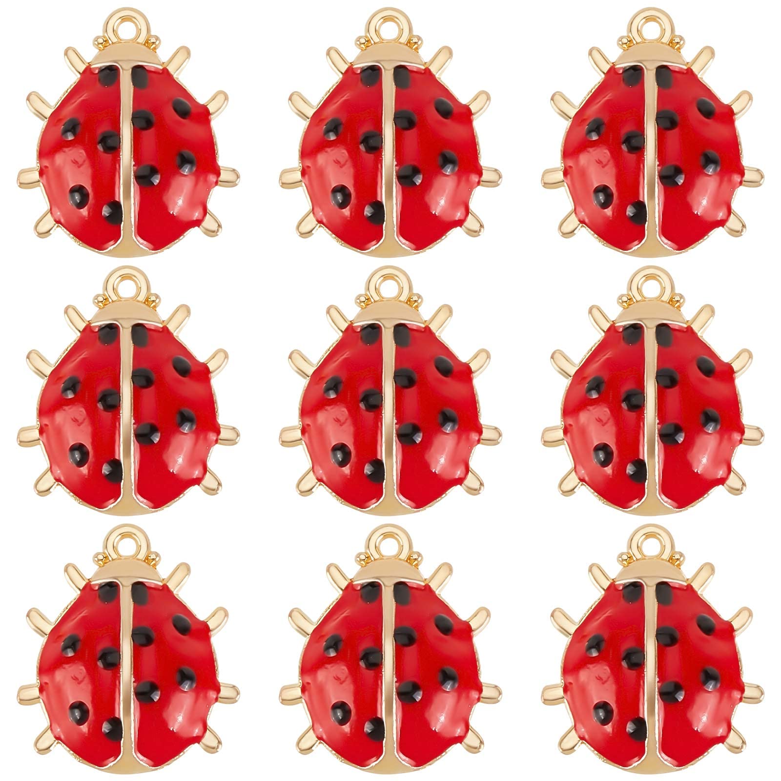Pendentifs animaux coccinelle en émail pour offrir des bijoux porte-bonheur