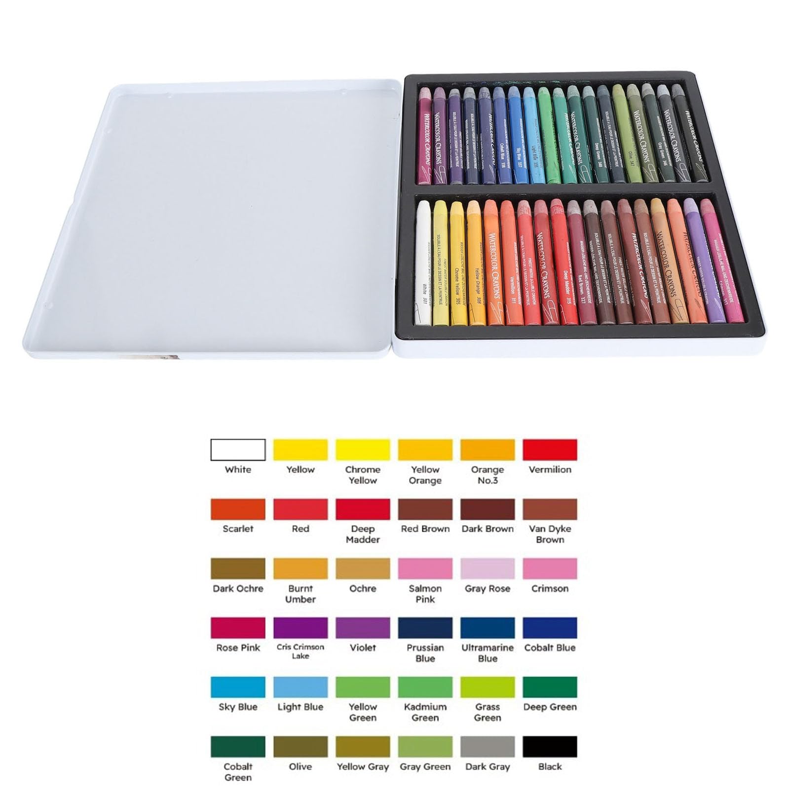 Aquarellstift-Set, Hochwertige Wasserlösliche Buntstiftstifte auf Wachsbasis für Gemischte Medien, 24 Farben, Ideal für Anfänger (36 Farben)