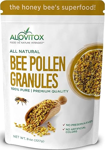 Miniatura 1 de Alovitox Gránulos de polen de abeja de 8 onzas  Polen de abeja 100% puro y orgánico para dragones barbudos  Polen de abeja orgánico lleno de