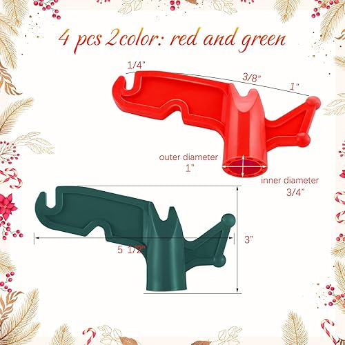 Miniatura 2 de 4 piezas de gancho de plástico multiusos para poste de extensión, práctico gancho giratorio con rosca estándar para colgar comederos de pájaros,