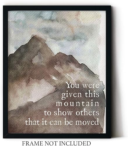 Miniatura 9 de Arte de pared con cita motivacional "Move Mountains", impresión artística inspiradora de acuarela de 8 x 10 pulgadas sin marco, ideal para