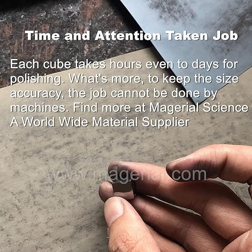 Miniatura 6 de Cubo de elementos pulidos, cubos de densidad de metal sólido con caja acrílica para la colección de elementos educativos (0.39 pulgadas, gadolinio)