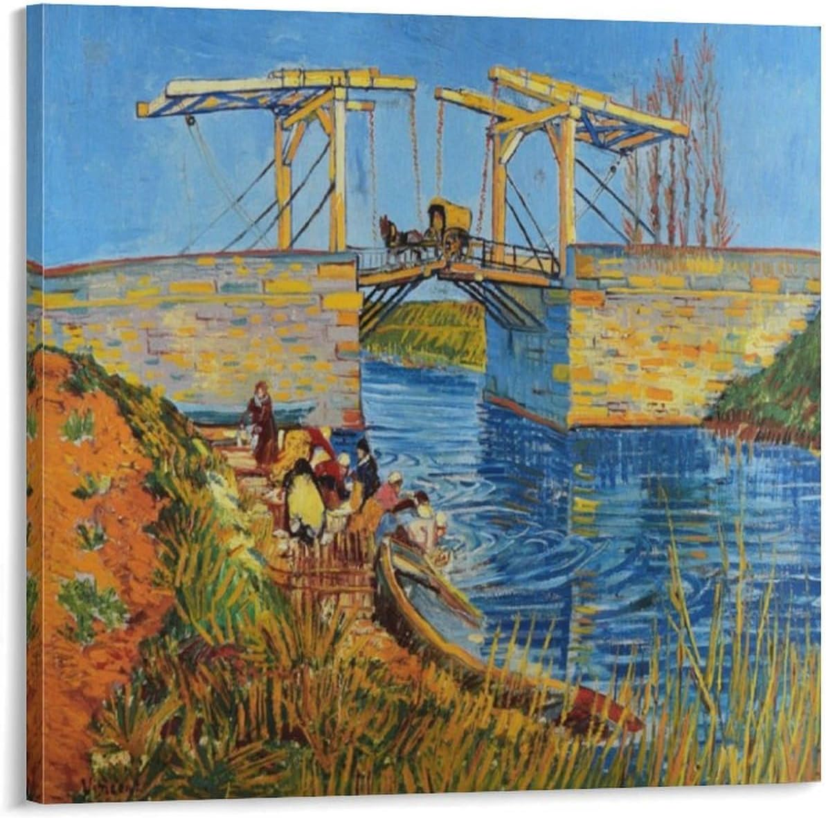 ゴッホ 絵画 ポスター 『アルルの跳ね橋』 壁飾り キャンバス 印刷 ポスター バスルーム 寝室装飾 絵画 油彩画 ウォールアート