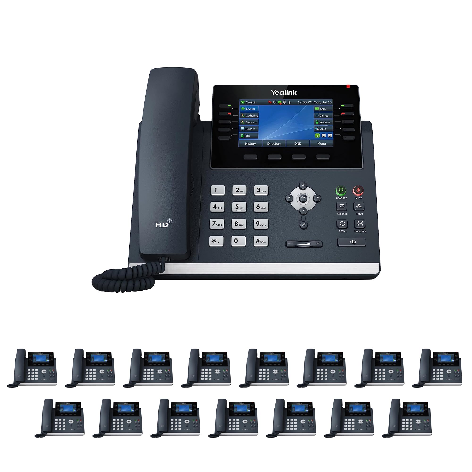 Business Phone System 'Mission Machines' Y200C: Includes Yealink T46U Phones + 'Mission Machines' Cloud Server + Free 3-Months of 'Mission Machines' Cloud Phone Service (16 Phone Bundle)