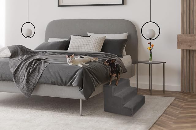 Foto 3 de 7 de MG Design Escalera para Mascotas de Gris Oscuro - 3 peldaños
