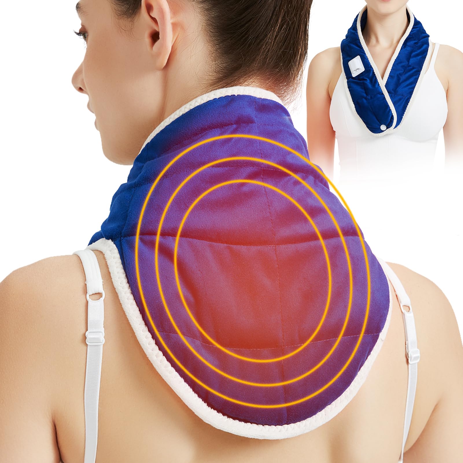 CAMECO Neck Heating Pad, 86℉ -158℉ & 30s Fast-Heating Heated Neck Shoulder Wrap for Women Men, Wearable Electric Neck Warmer, Gifts for Wife Mom,90 Minutes Auto Shut Off Timer