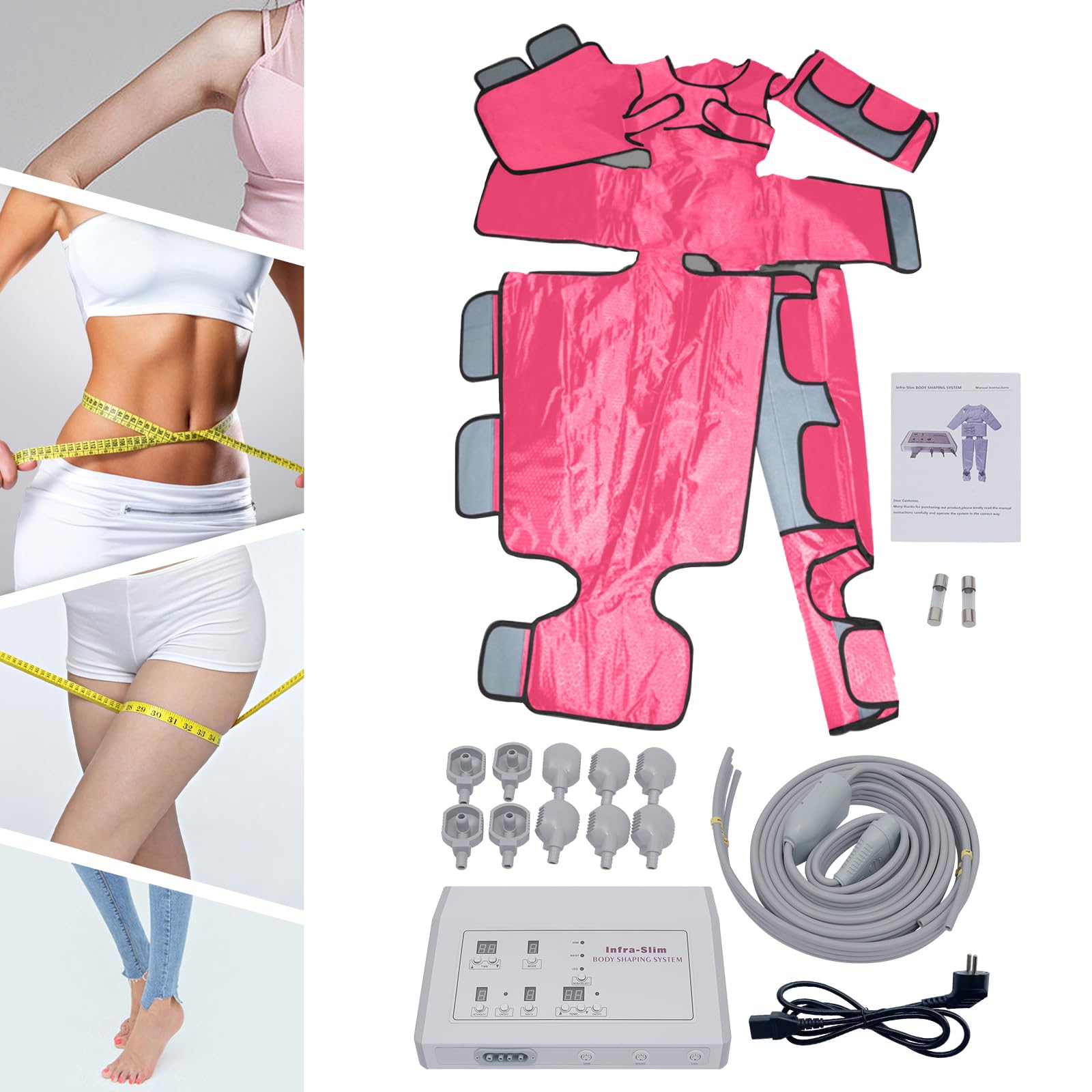 Dispositivo de Drenaje Linfático, Masajeador de Aire de 600 W para Piernas, Pies, Cintura y Brazos - Pérdida de Peso, Presoterapia