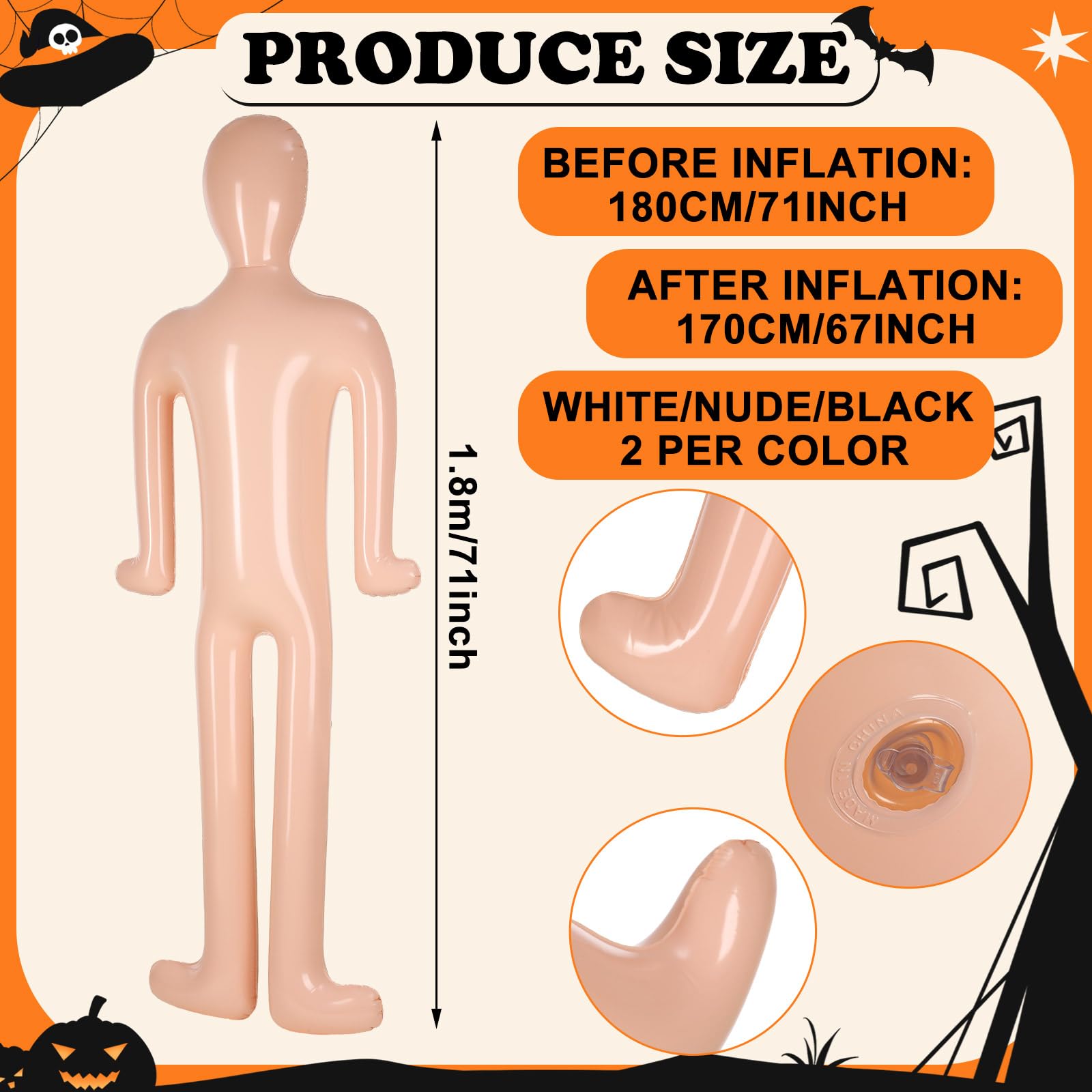 Halloween Prop Inflatable Body Mannequin Full-Size Halloween Dummy For Haunted House & Party Decor Inflatable Doll Halloween Prop Inflatable Body Mannequin Full-Size Halloween Dummy For Haunted House & Party Decor Inflatable Doll