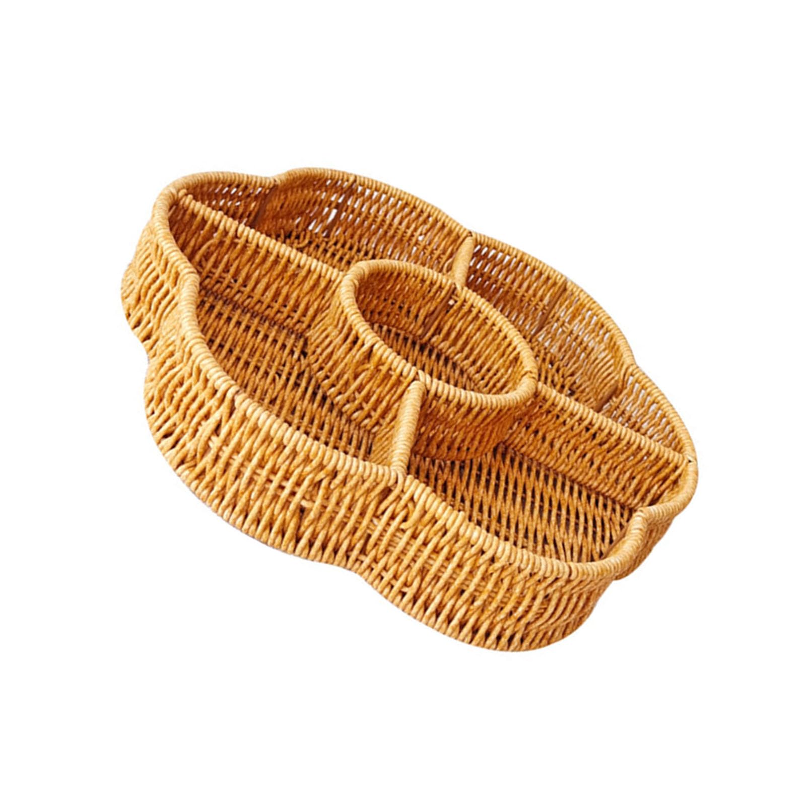 Divider Round Food Baskets Multipurpose for Organizing and Serving in Kitchens and Parties Food