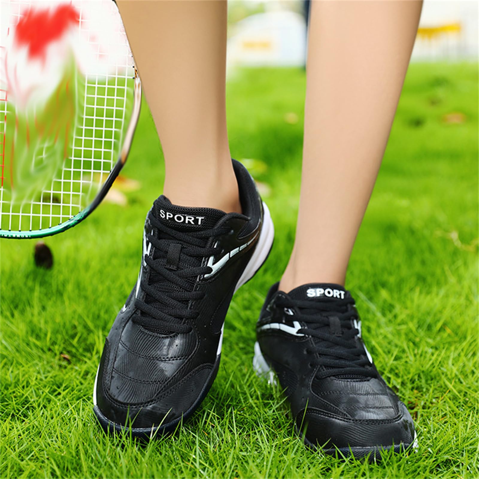 JiuQing Zapatillas de Pickleball Hombre Mujer Bádminton Tenis Squash Ligeras Cómodas Canchas Interiores Exteriores