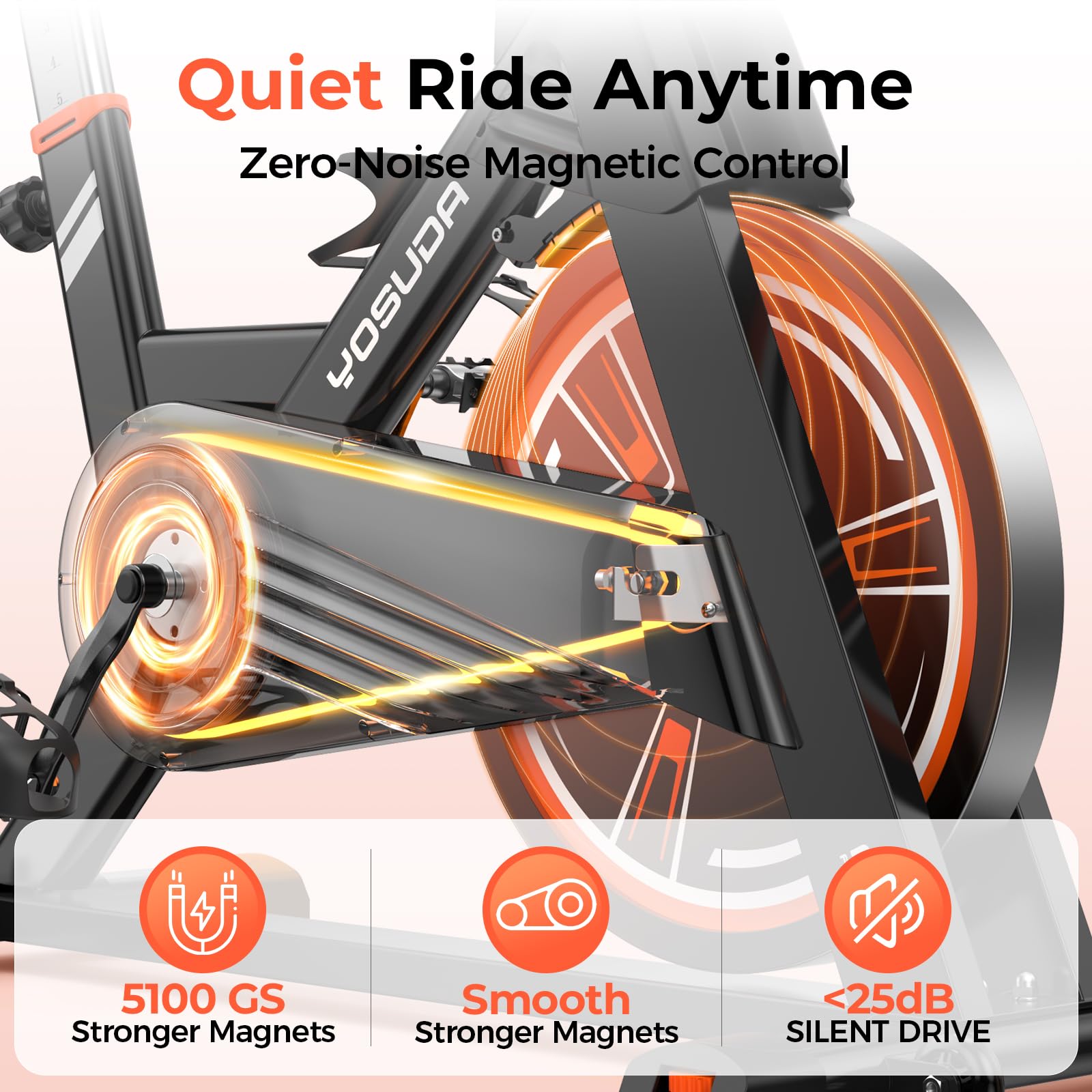 YOSUDA Heimtrainer, 2026 Neues Spin Bike mit Einstellbarem Magnetwiderstand, Leise Indoor Cycling Bike für den Heimgebrauch, LCD & App, Tablethalter, 80% vormontiert, Stationäres Fahrrad