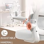 Ergonomic Office Chair - White | Adjustable High Back Mesh Desk Chair with Lumbar Support,Flip-Up Arms | Home Office,Gaming,Study