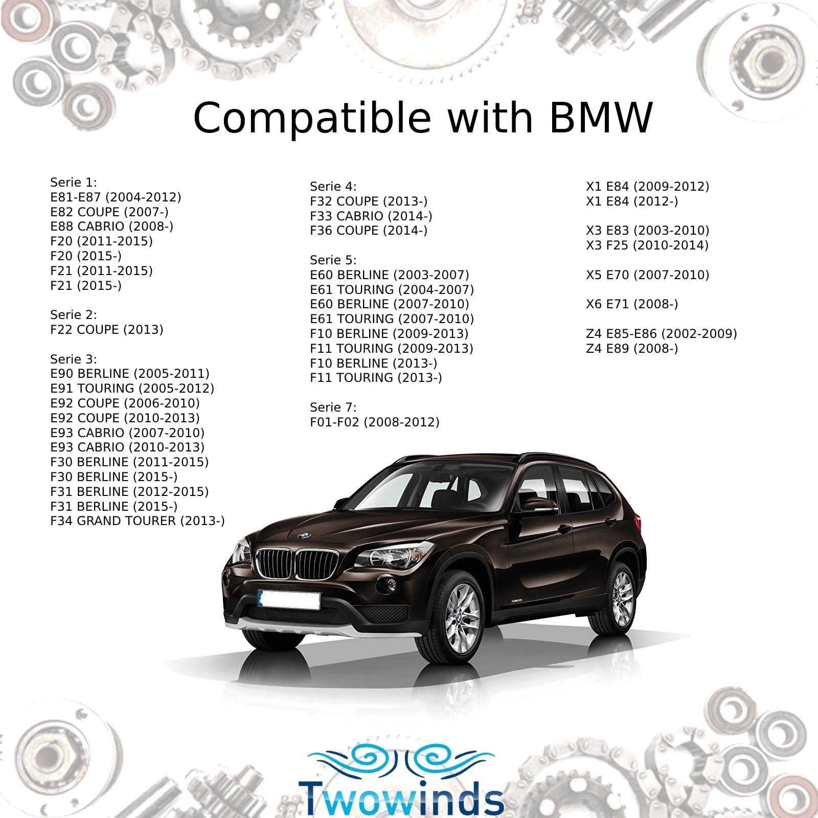 Twowinds - Motor Cerradura 51217202143 Compatible con BMW E61 E87 E90 E91 E81 X6 X5 X3 X1 - Puerta Delantera Izquierda (lado conductor) - Actuador - Cierre Centralizado