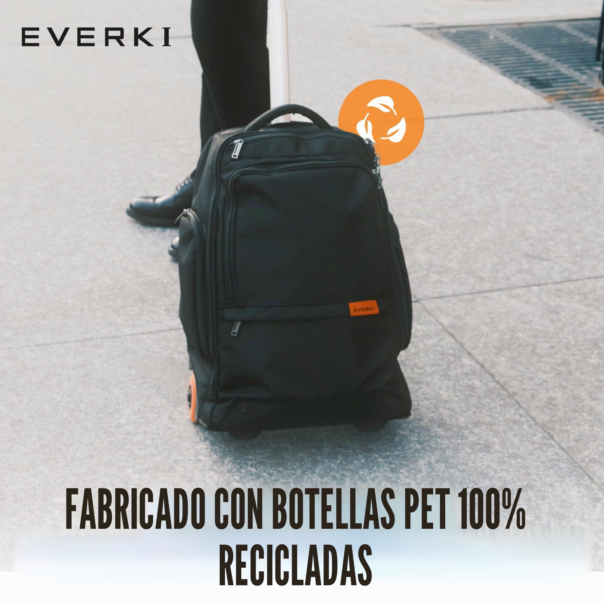 Everki Wheeled 123 mochila para portátil con ruedas – para portátil 15,6" y MacBook 16", equipaje de mano con ruedas reemplazables, bolsa de trabajo para profesionales