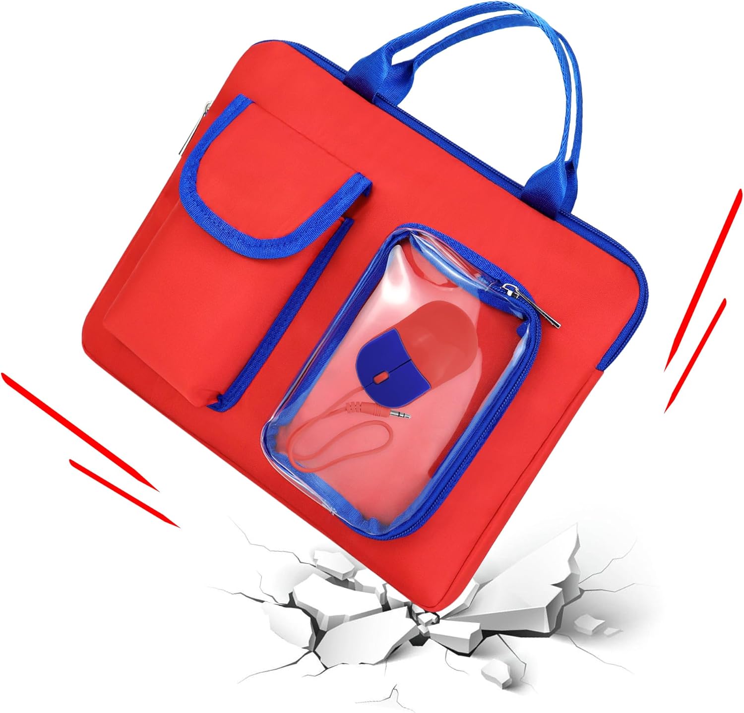 Annmore Carrying Bag for LEXiBOOK Educational and Bilingual Laptop, Red/Blue