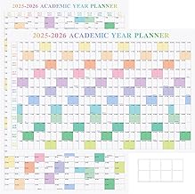 24" x 36" Exellewis 2025-2026 Academic Wall Calendar, July 2025 to June 2026, Folded Large Yearly Planner 12 Months, 2-Sided Reversible Horizontal/Vertical School Office Business Year Calendar