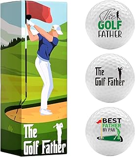 Golf Ball Gifts Set of 3 Funny Godfather Golf Balls with Box for Golfer Men Dad's Birthdays Golfing Lovers Happy Father's Day Outdoor Sports New Years Gifts Supplies