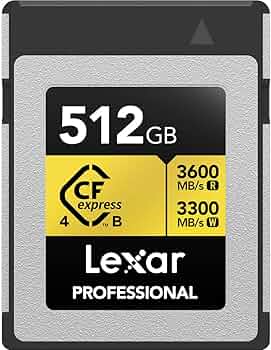 Amazon.com: Lexar Lexar 512GB Professional Gold CFexpress 4.0 Type