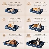 Vista 245 de EHEYCIGA - Cama ortopédica para perro grande, impermeable, de espuma viscoelástica y espuma tipo caja de huevos, bordes elevados, antideslizante