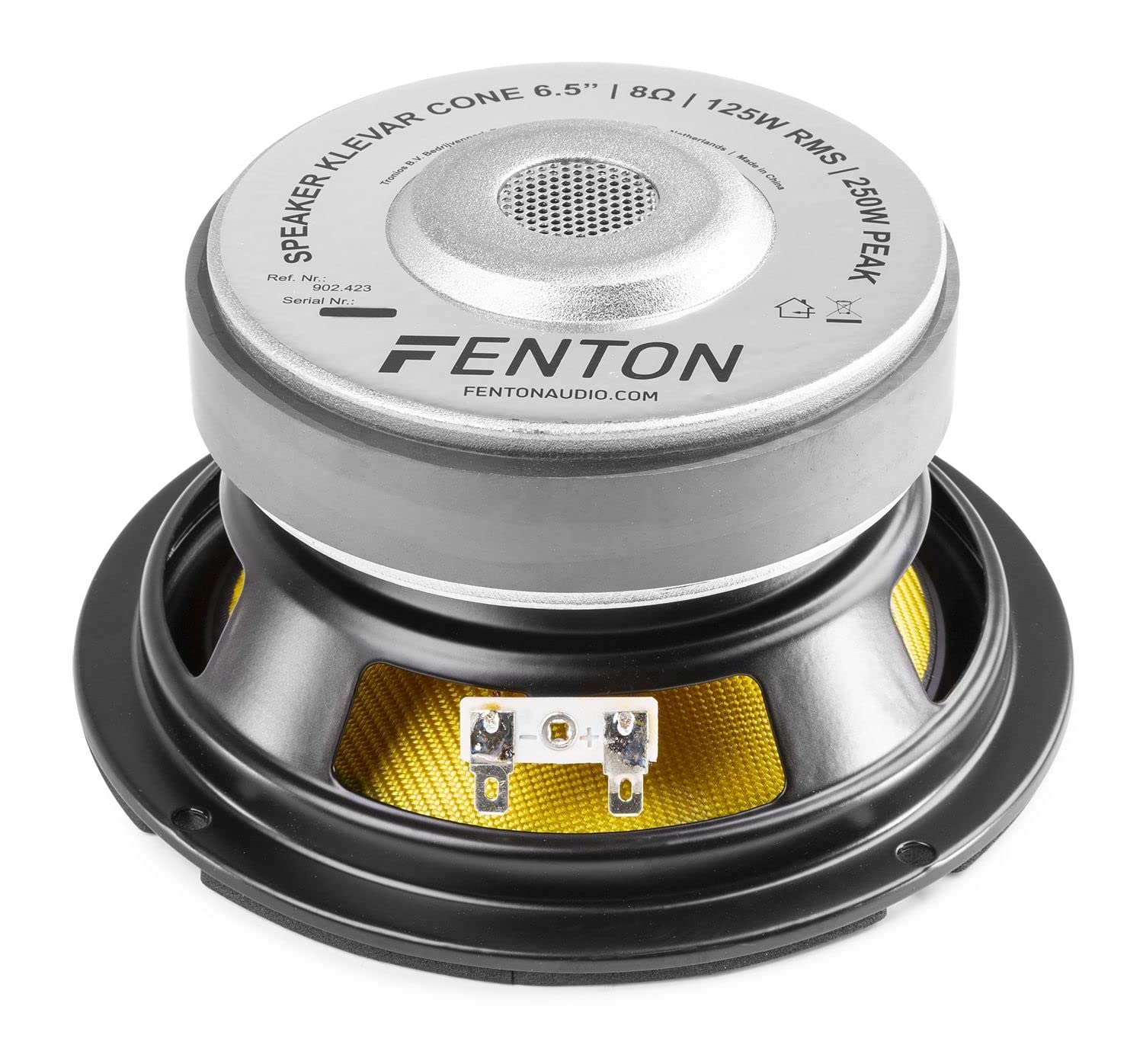 FENTON WK16 - Altavoz de Graves Fabricado con Cono de Kevlar de 6,5", 250 vatios de Potencia, Bobina ventilada Resistente al Calor, suspensión de Goma, diafragma de Fibra sintética Resistente
