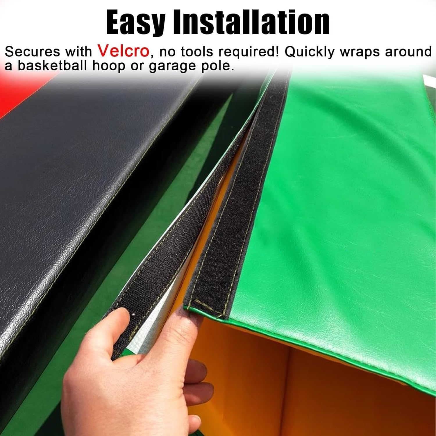 Pole Padding Square Pole Padding Wrap Around, 3"x3" 3.5"x3.5" 4"x4" 9.5"x9.5" Basketball Pole Padding Outdoor, Pole Protector Cover for Basement Playground(Red 5"x5"/12.7x12.7cm)