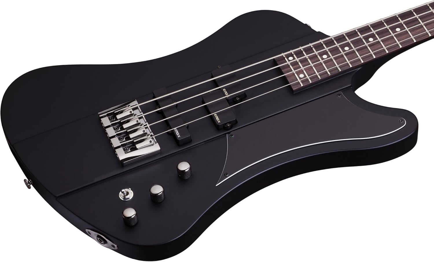 Rear view of the Schecter Nikki Sixx Signature Bass headstock, showing the Grover tuners.