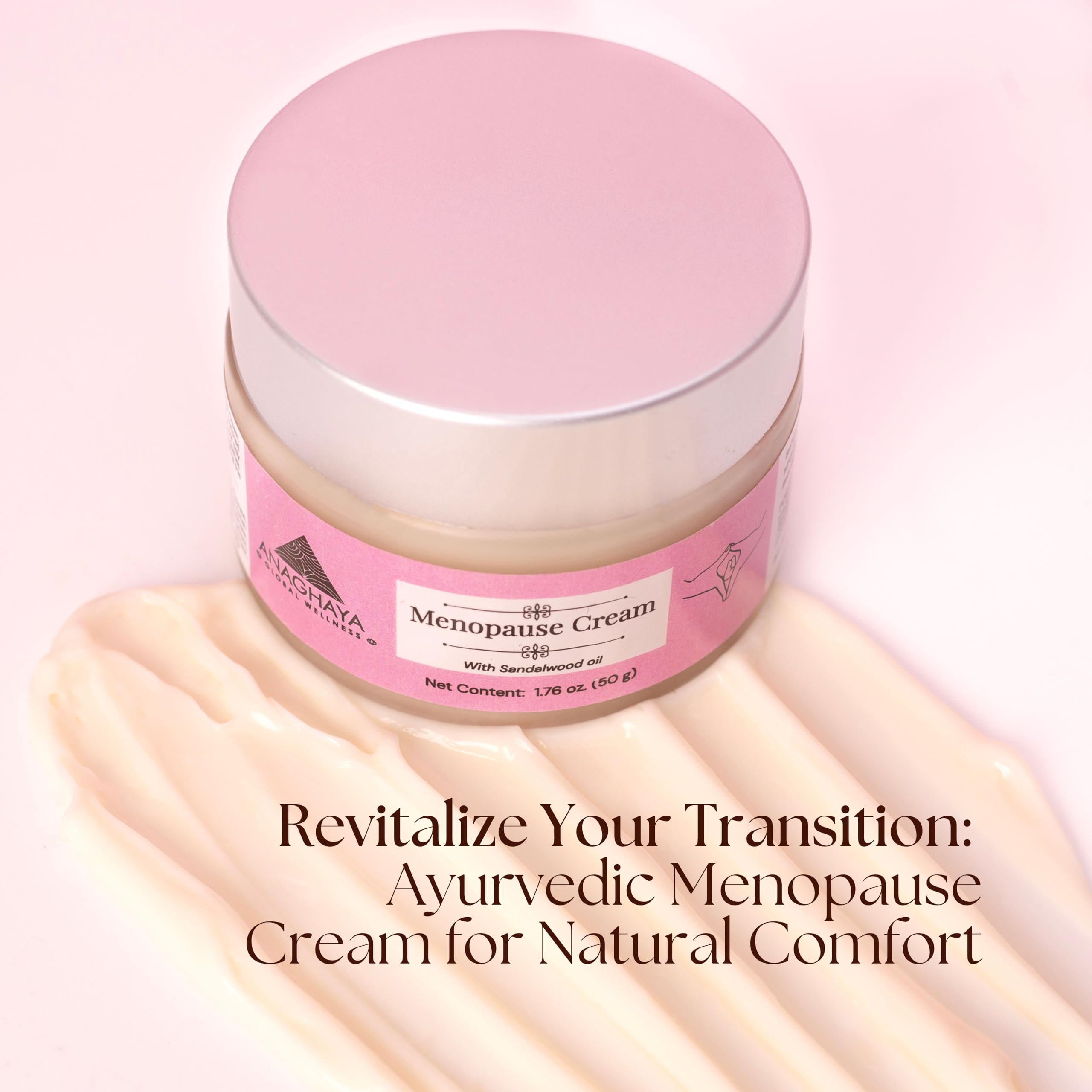 Menopause Cream For Women with Sandalwood Oil & Pure Rose Water, Hot Flashes Menopause Support for Women -Soothing Relief, Hot Flashes Relief, Natural Comfort & Calmness - 1.76 Fl oz