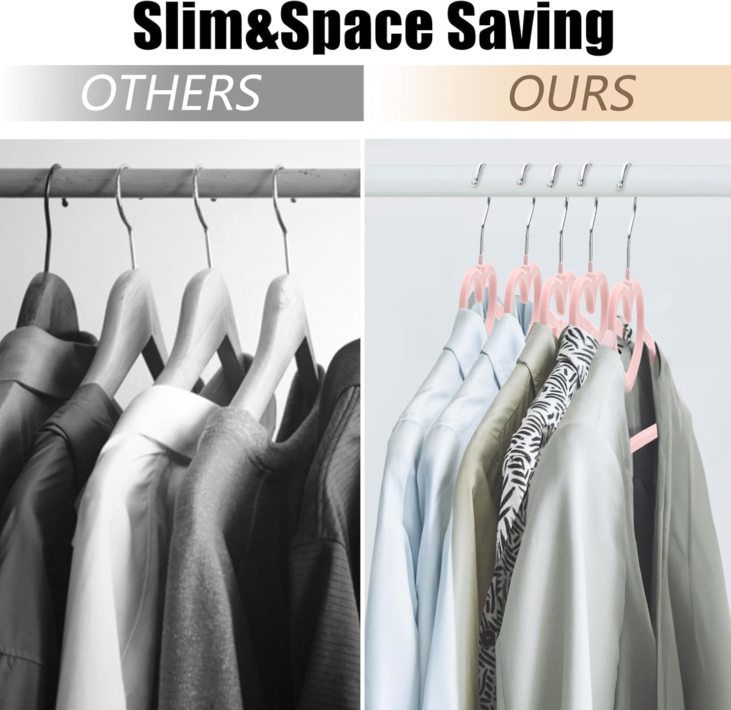Coloch 50 Pack Pink Velvet Hangers, Non-Slip Clothes Hangers with 360 Degree Rotating Hook Thin Felt Adult Hanger for Coat, Dress, Shirt, Jacket