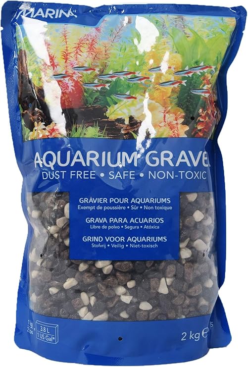 Marina Decorative Aquarium Gravel Mix, 2 Kg, Grey/ Black Amazon.co.uk